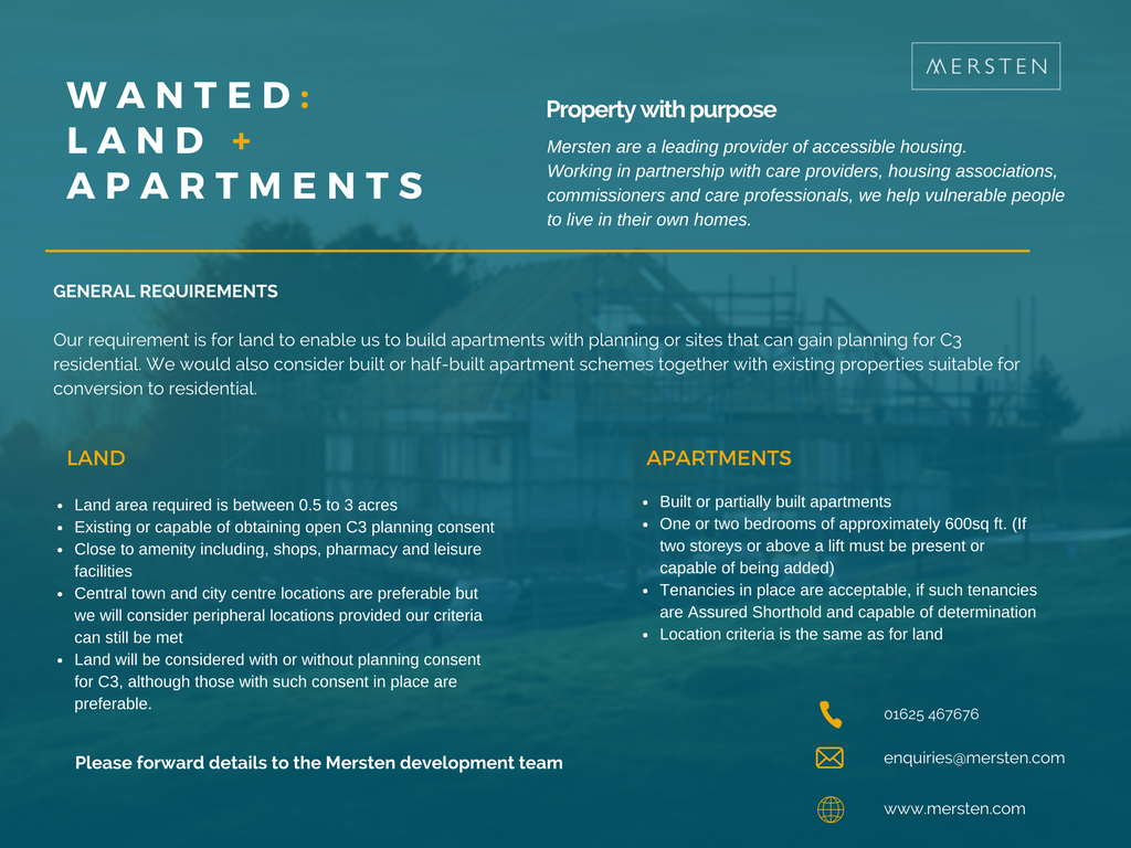 A wanted land and apartments poster